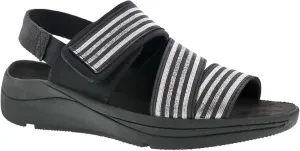 DREW SUTTON WOMEN SANDAL IN BLACK/SILVER COMBO 6 M