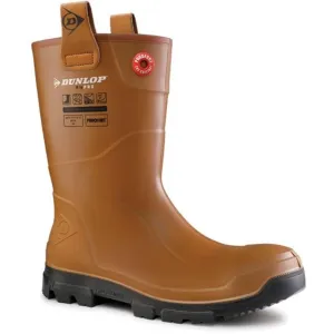 Dunlop Purofort RigPRO Full Safety Fur lining Wellington Brown/Black