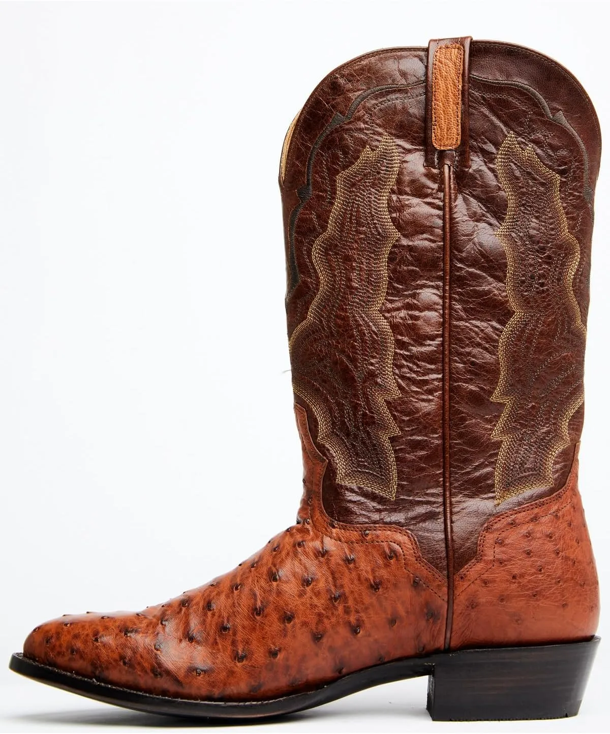 El Dorado Men's Exotic Full-Quill Ostrich Skin Western Boot Round Toe - Ed2477