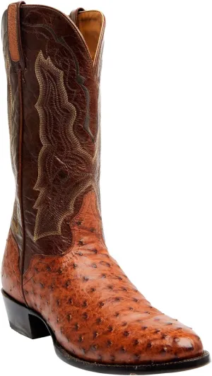 El Dorado Men's Exotic Full-Quill Ostrich Skin Western Boot Round Toe - Ed2477