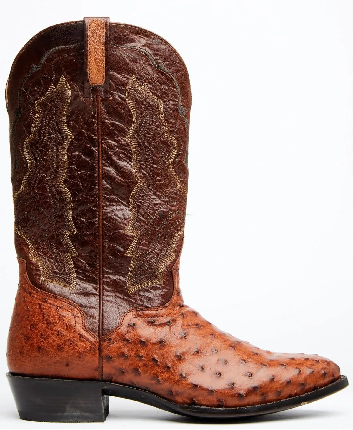 El Dorado Men's Exotic Full-Quill Ostrich Skin Western Boot Round Toe - Ed2477