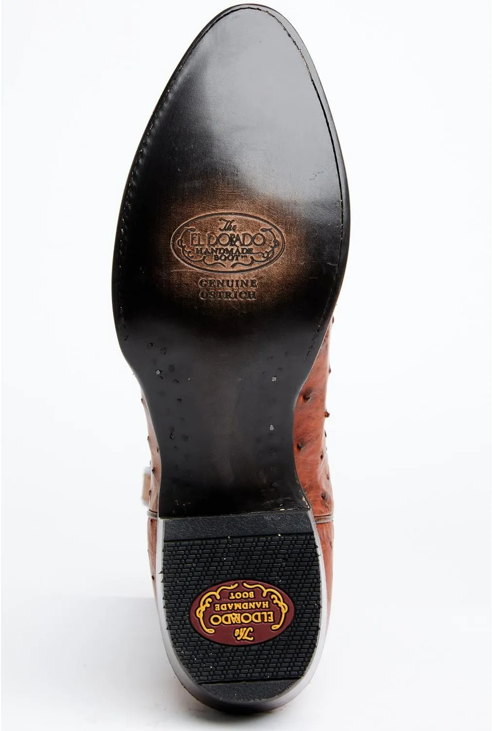 El Dorado Men's Exotic Full-Quill Ostrich Skin Western Boot Round Toe - Ed2477