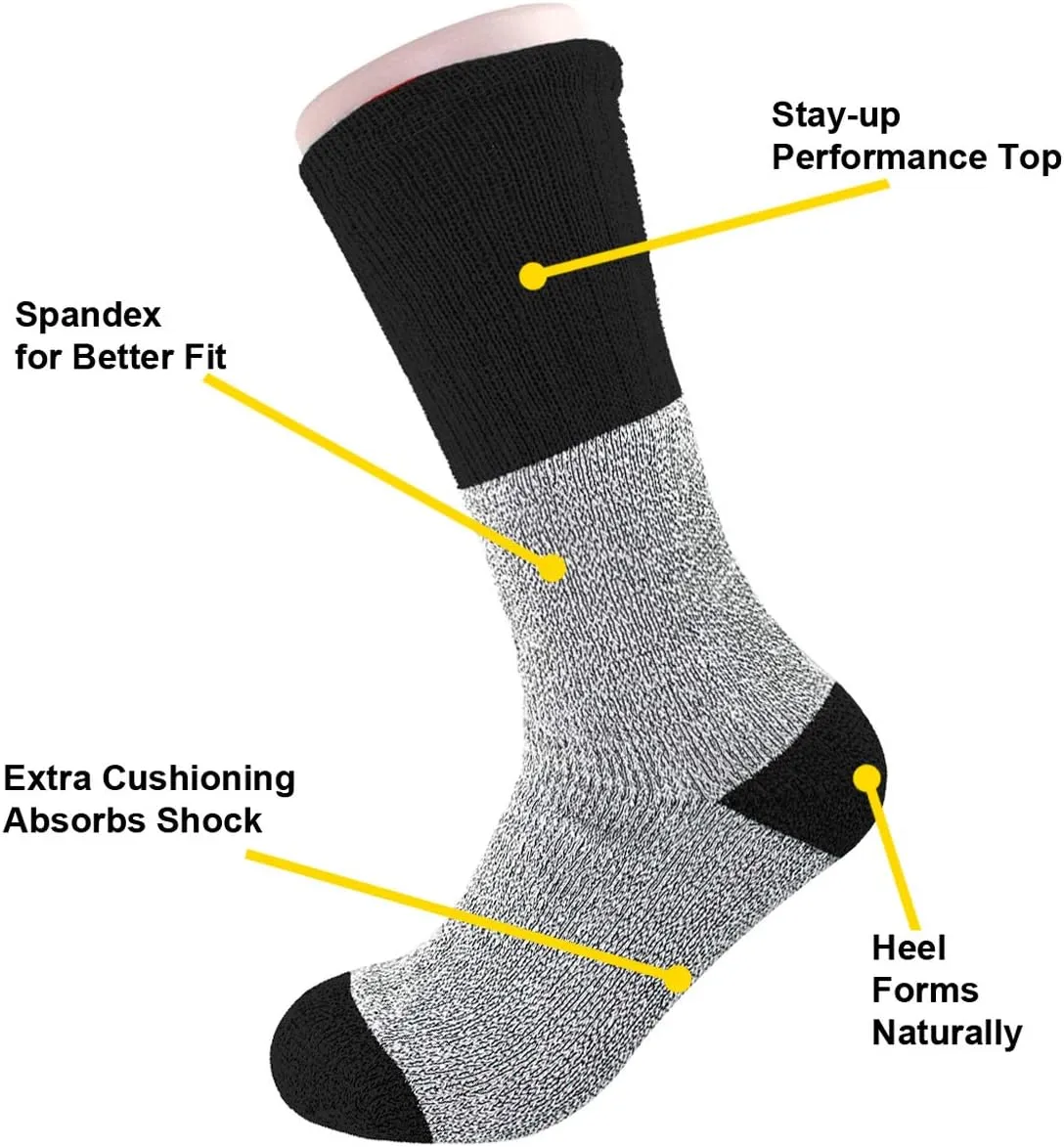 Falari 12 Pack Men Winter Ultra Warm Thermal Boot Socks For Cold Weather