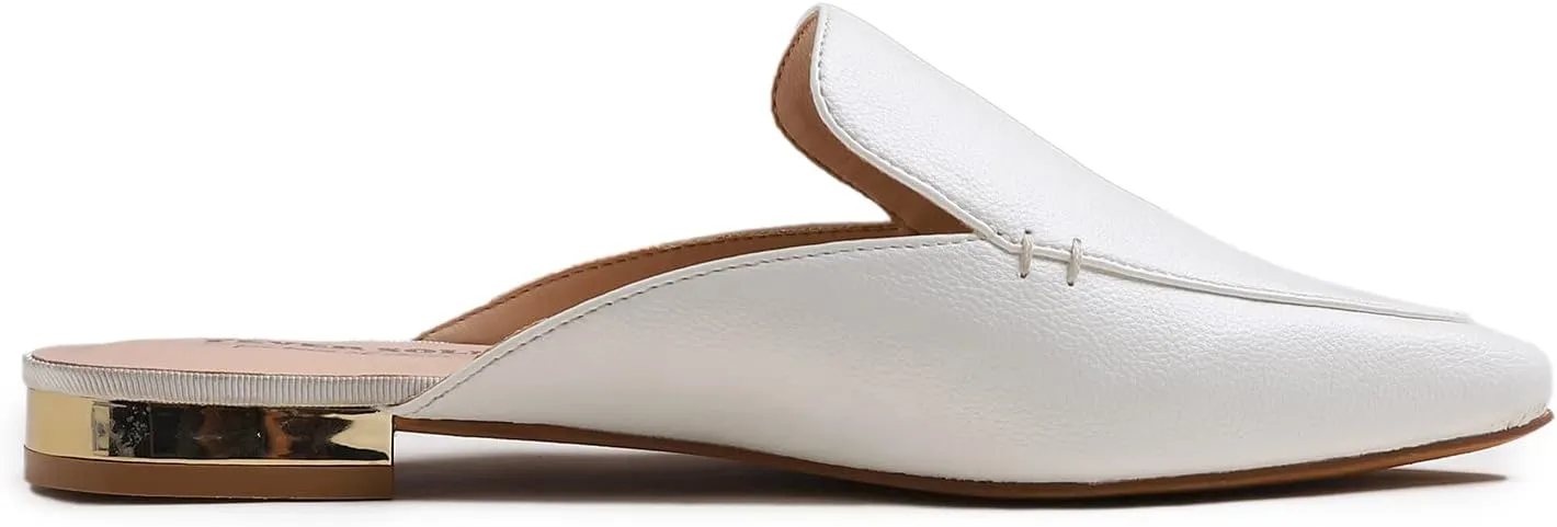 FEVERSOLE Women's Fashion Deco Mules Slip On Backless Slide Flats