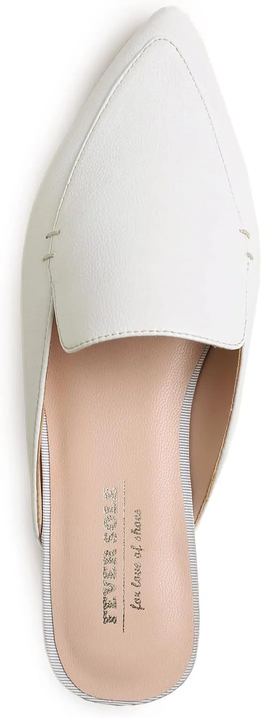 FEVERSOLE Women's Fashion Deco Mules Slip On Backless Slide Flats