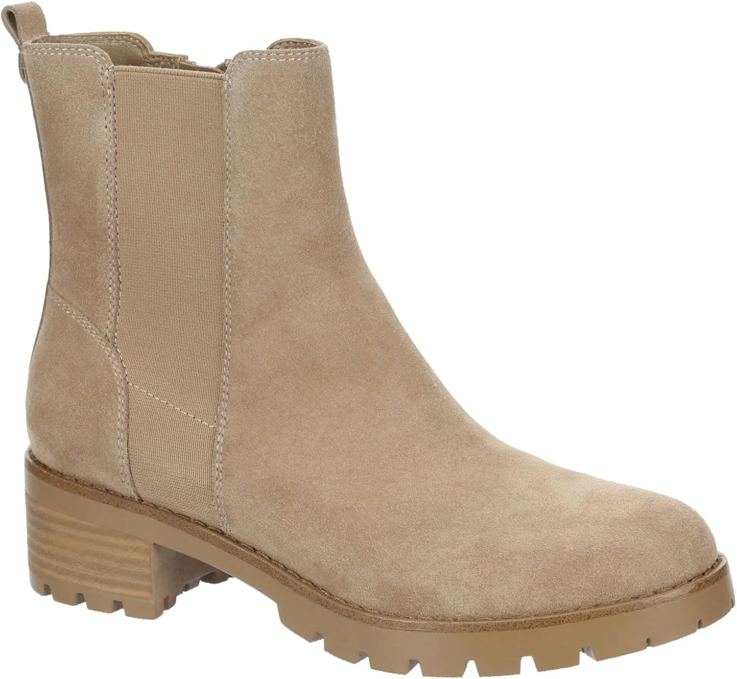 Finley - Women's Casual Slip-On Suede Lug Sole Chelsea Ankle Boots