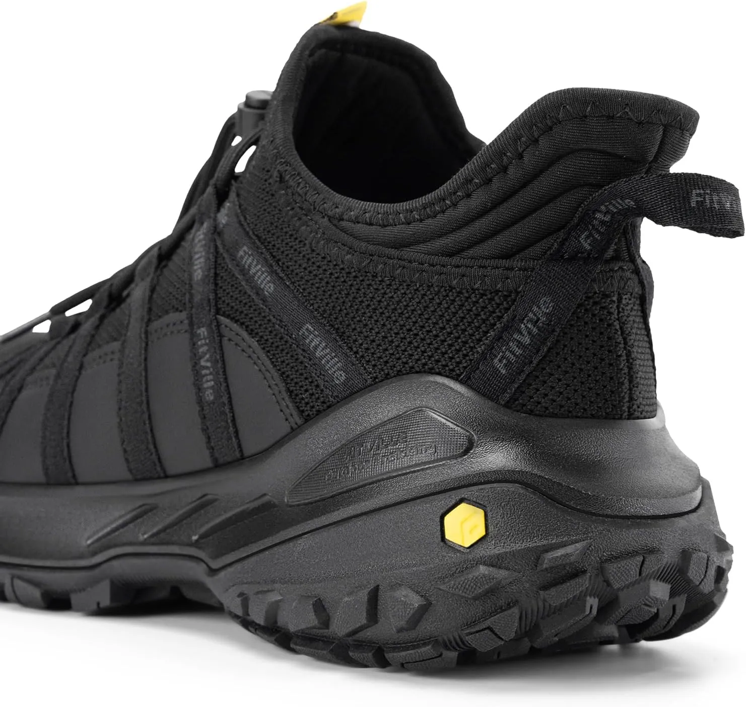 FitVille Wide Slip on Shoes for Men Walking Hiking Shoes Outdoor Trekking Loafer Arch Support | Slip Resistant | Wide Toe Box