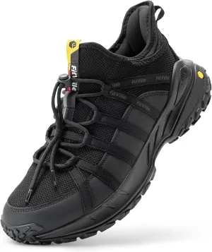 FitVille Wide Slip on Shoes for Men Walking Hiking Shoes Outdoor Trekking Loafer Arch Support | Slip Resistant | Wide Toe Box