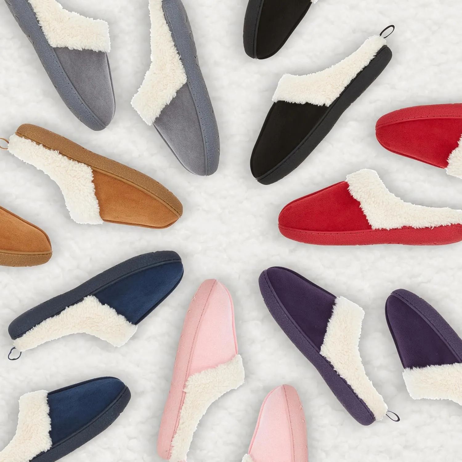 Floopi House Slippers for Women, Fur Lined Clog Womens Slippers Cozy Memory Foam with Indoor & Outdoor Anti Skid Sole