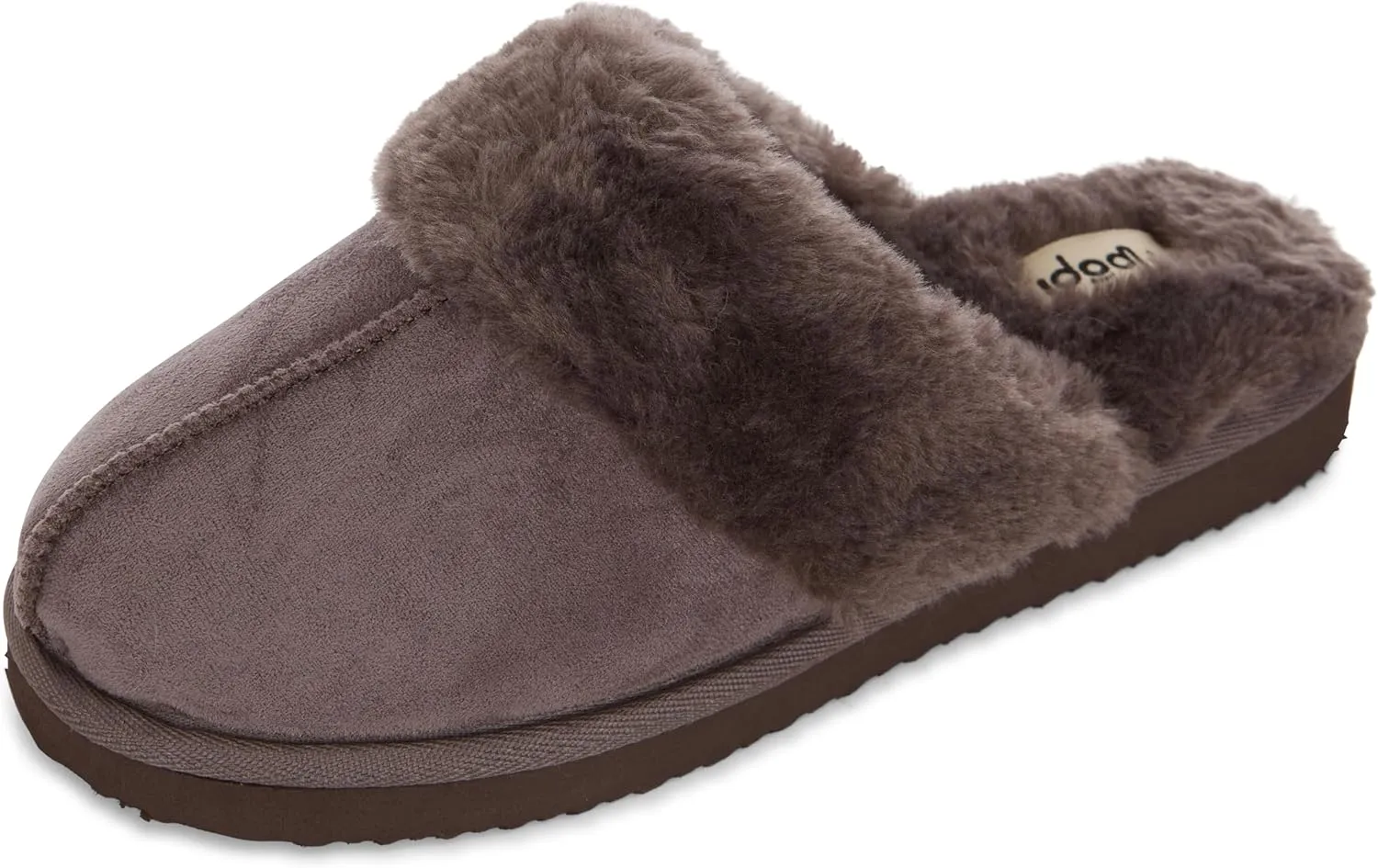 Floopi House Slippers for Women, Vegan Leather EVA Scuff Womens Slippers Cozy Memory Foam with Indoor & Outdoor Anti Skid Sole