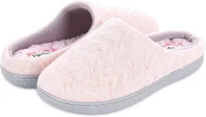 Floopi Slippers for Women Indoor Outdoor Faux Sherpa Fur W/Warm Fleece Lined Clog Slipper W/Memory Foam
