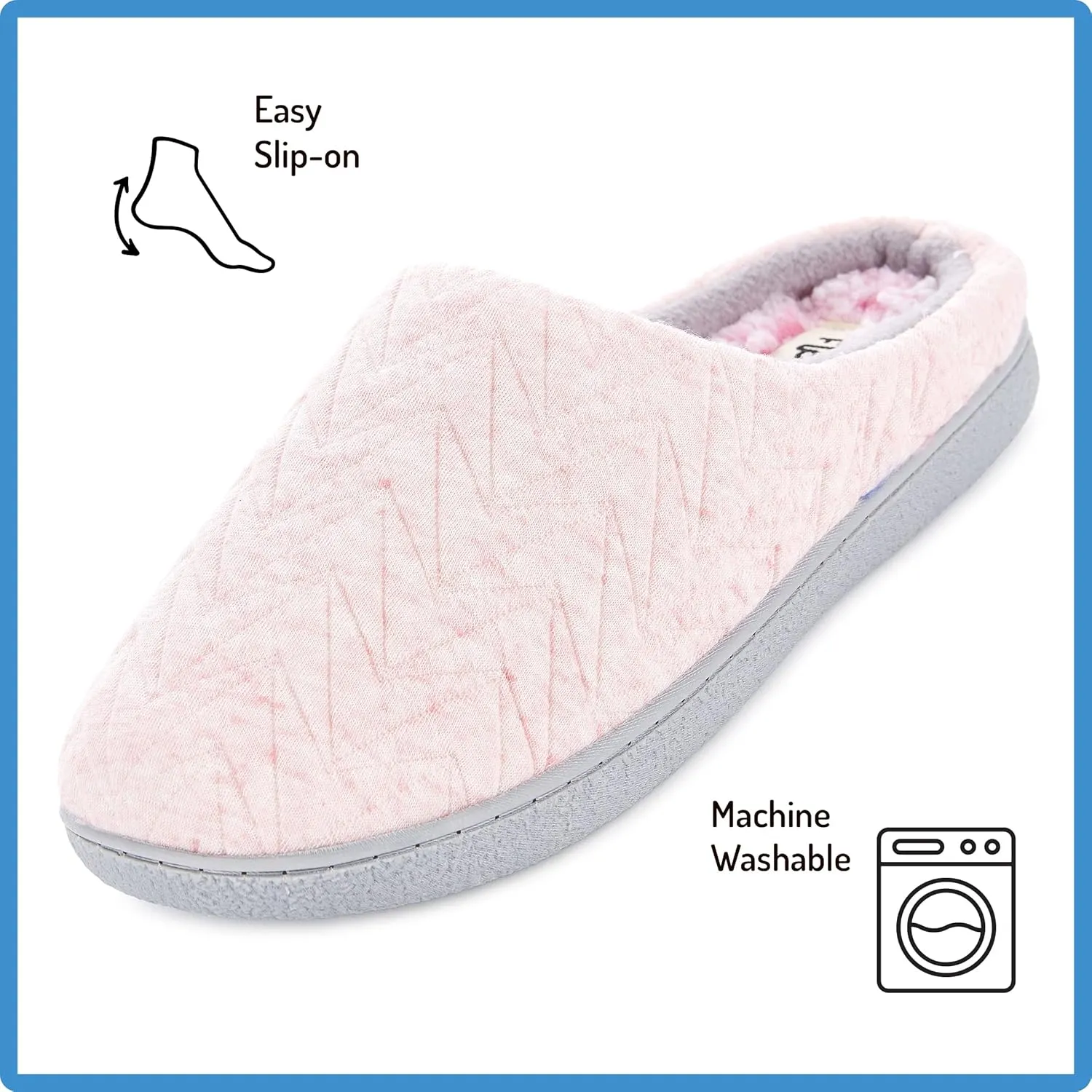 Floopi Slippers for Women Indoor Outdoor Faux Sherpa Fur W/Warm Fleece Lined Clog Slipper W/Memory Foam