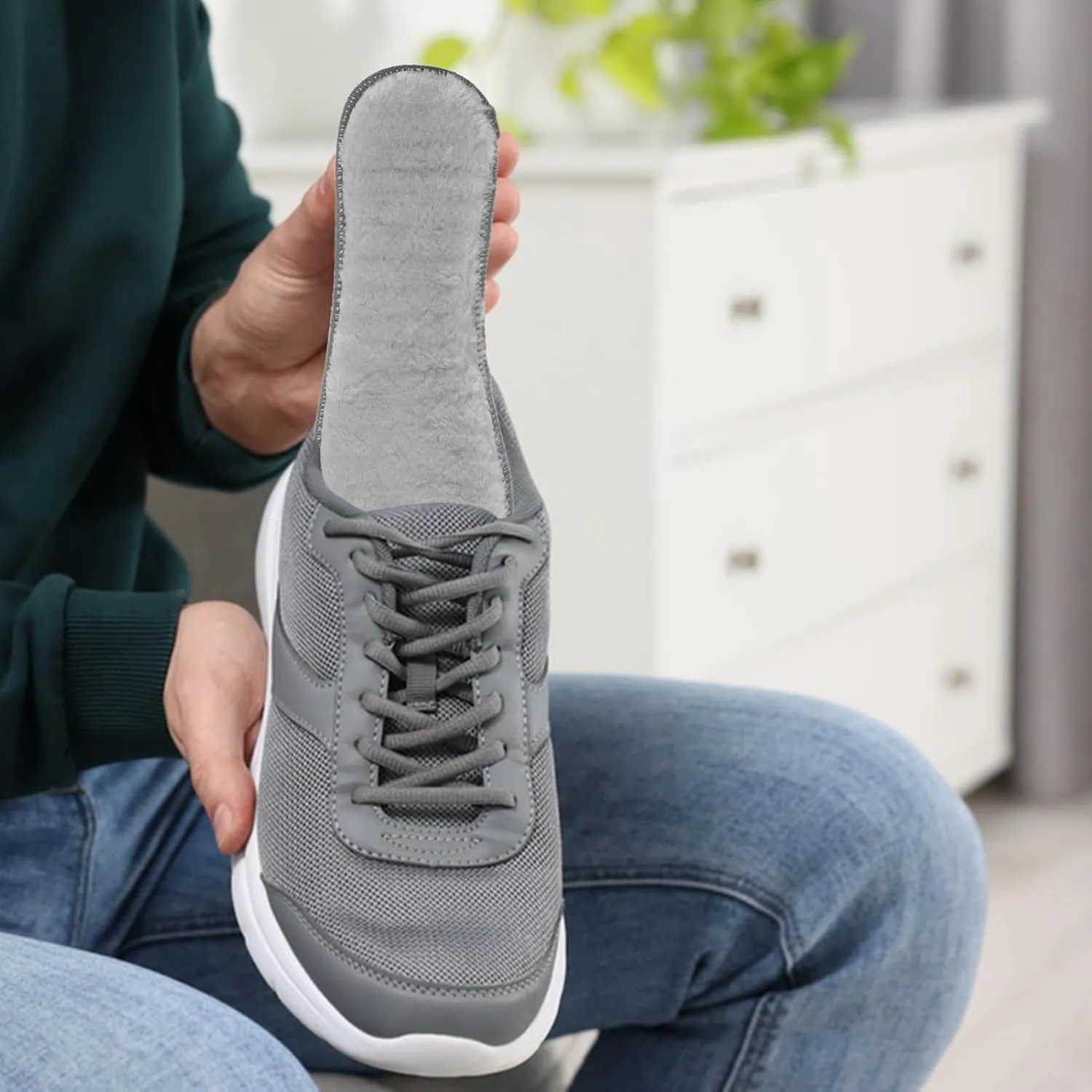 FRCOLOR 4 Pairs Thickened Plush Boot Liners for Men Women Winter Warm Shoe Inserts Cushioned Thermal Insoles for Cold Weather