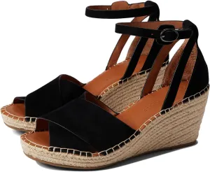 Gentle Souls by Kenneth Cole Women's Charli X Band Buckle Heeled Sandal Espadrille Wedge