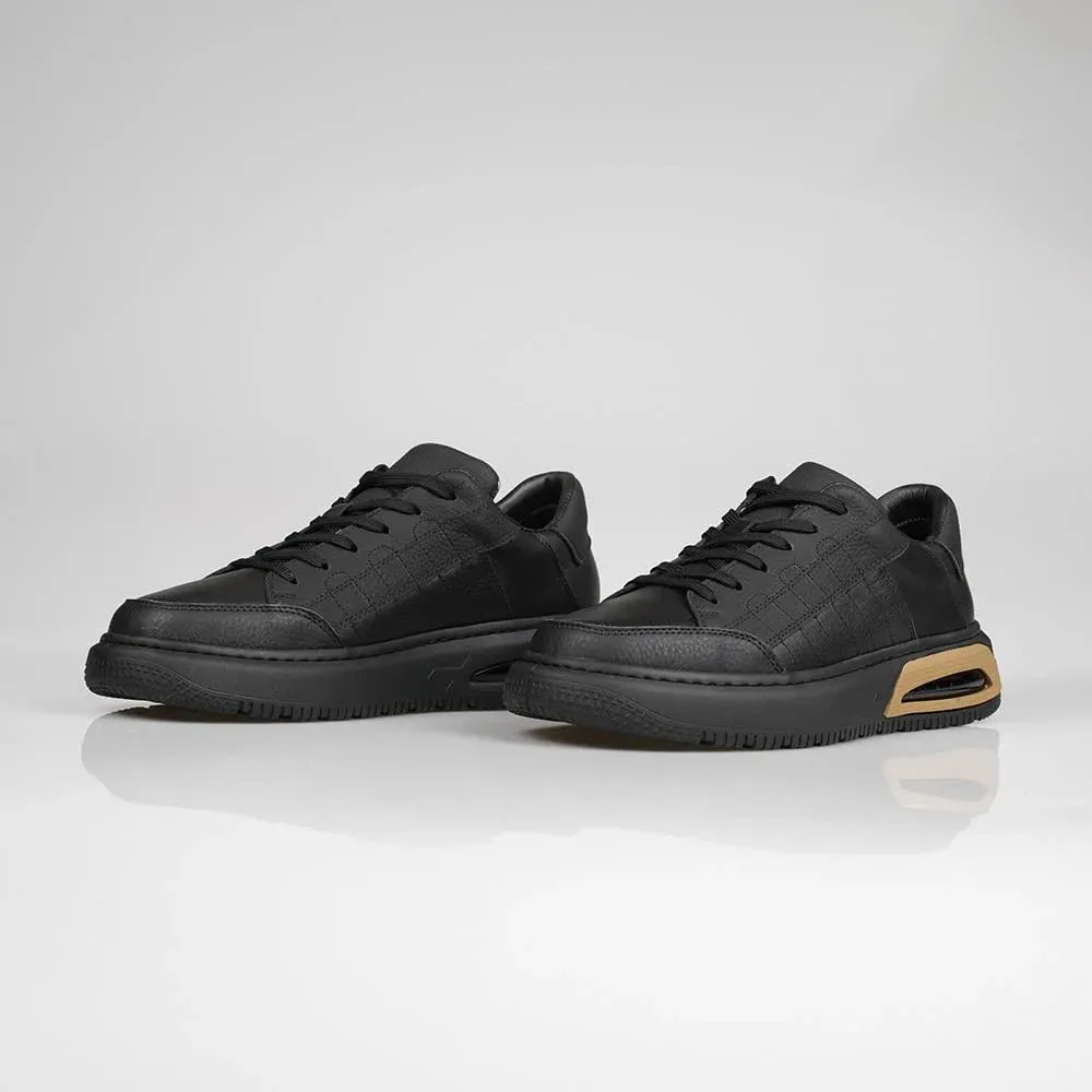 Genuine Leather Black Sneaker TG-600 SCB-368