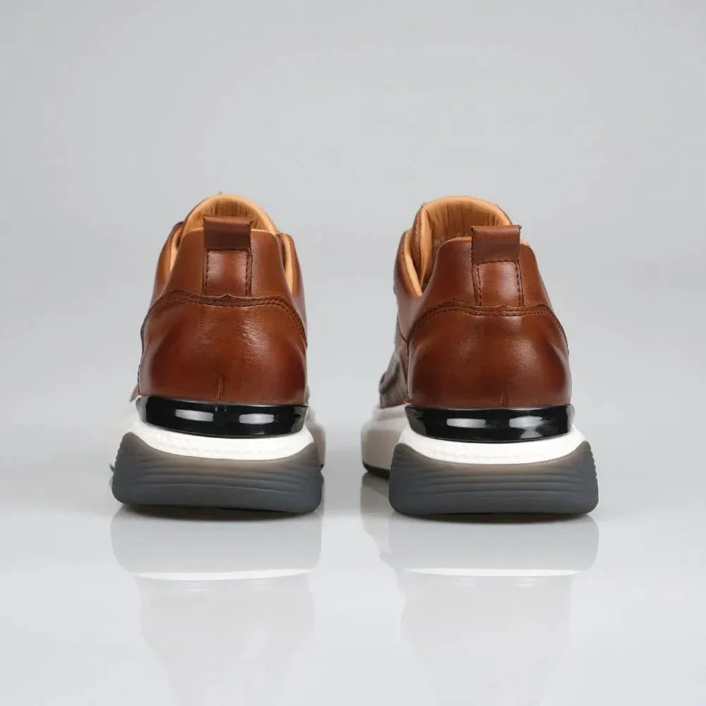 Genuine Leather Tan Sneaker TG-401 SCB-719