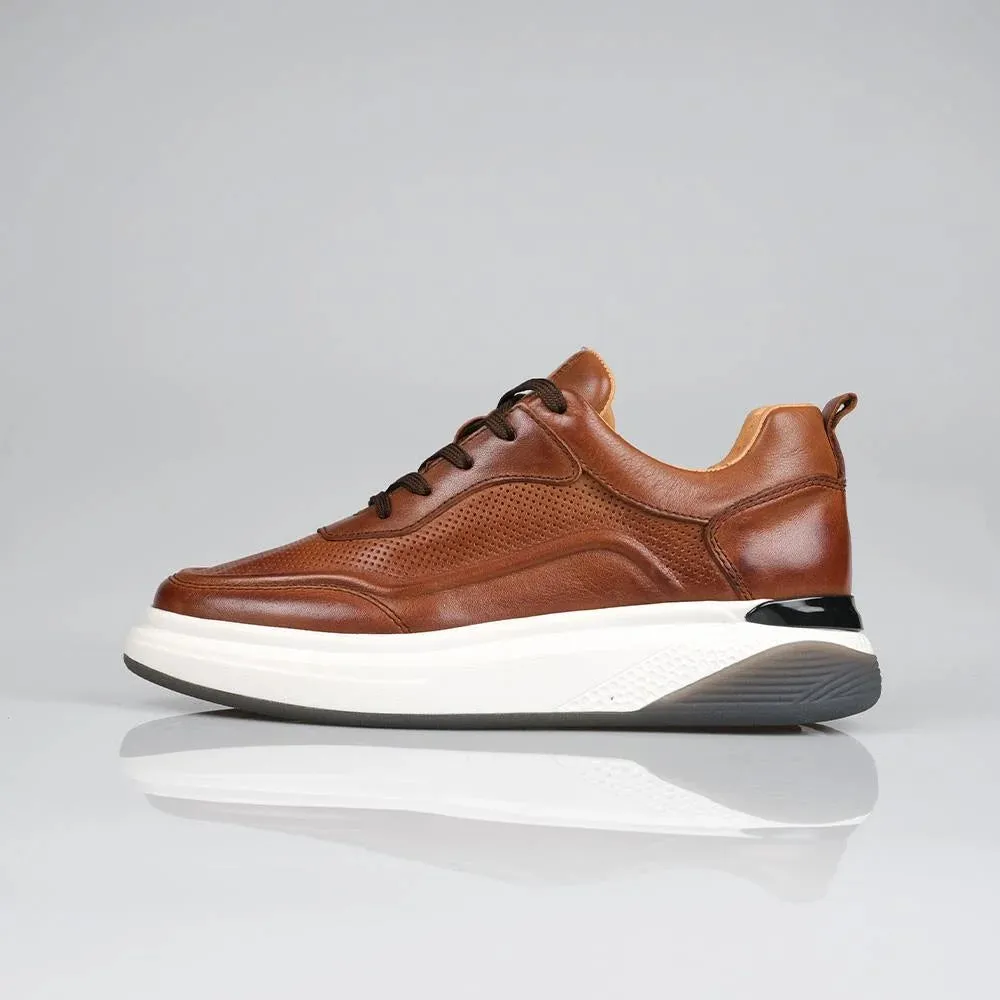 Genuine Leather Tan Sneaker TG-401 SCB-719