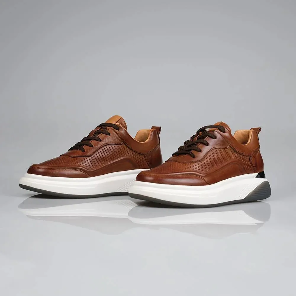 Genuine Leather Tan Sneaker TG-401 SCB-719