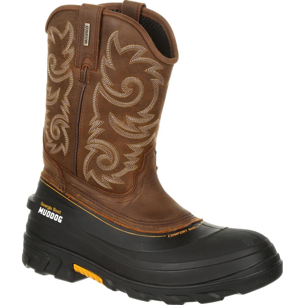Georgia Boot Red Brown Muddog Waterproof Western Mens Work Wellington Boots GB00244