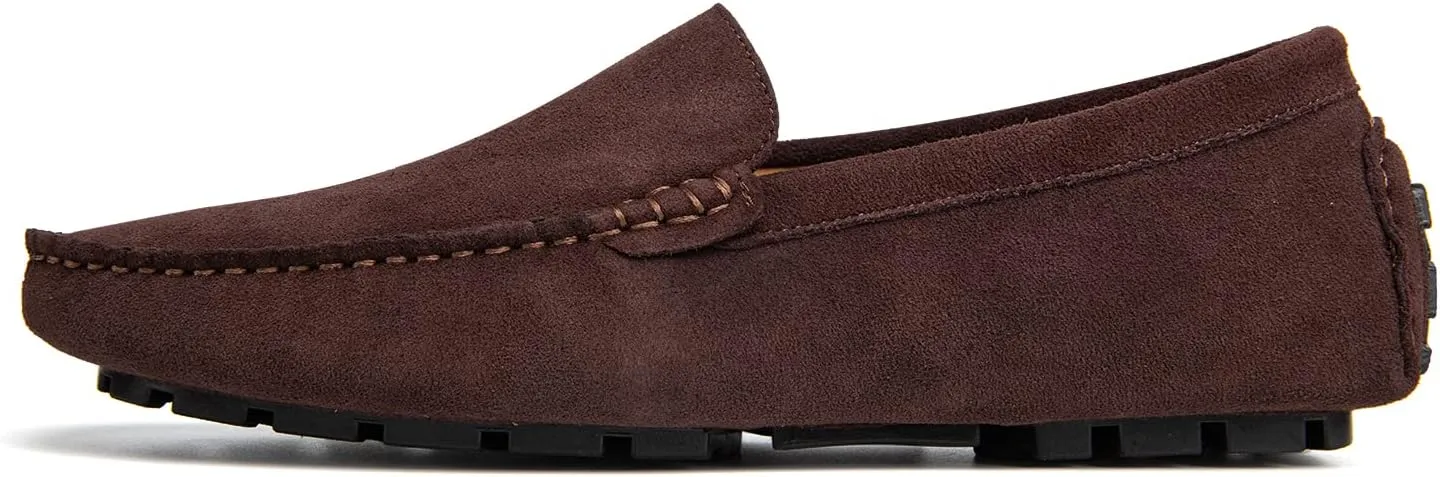 Go Tour Mens Handmade Suede Leather Casual Loafers Shoes