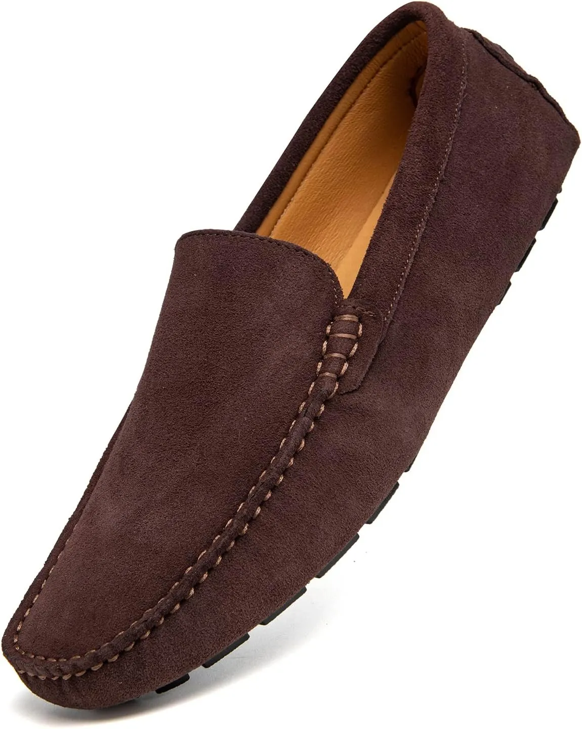 Go Tour Mens Handmade Suede Leather Casual Loafers Shoes
