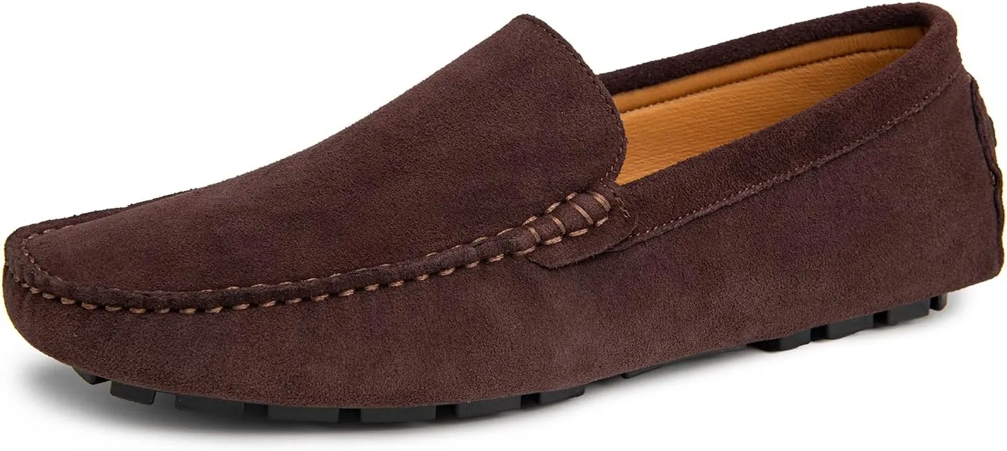 Go Tour Mens Handmade Suede Leather Casual Loafers Shoes