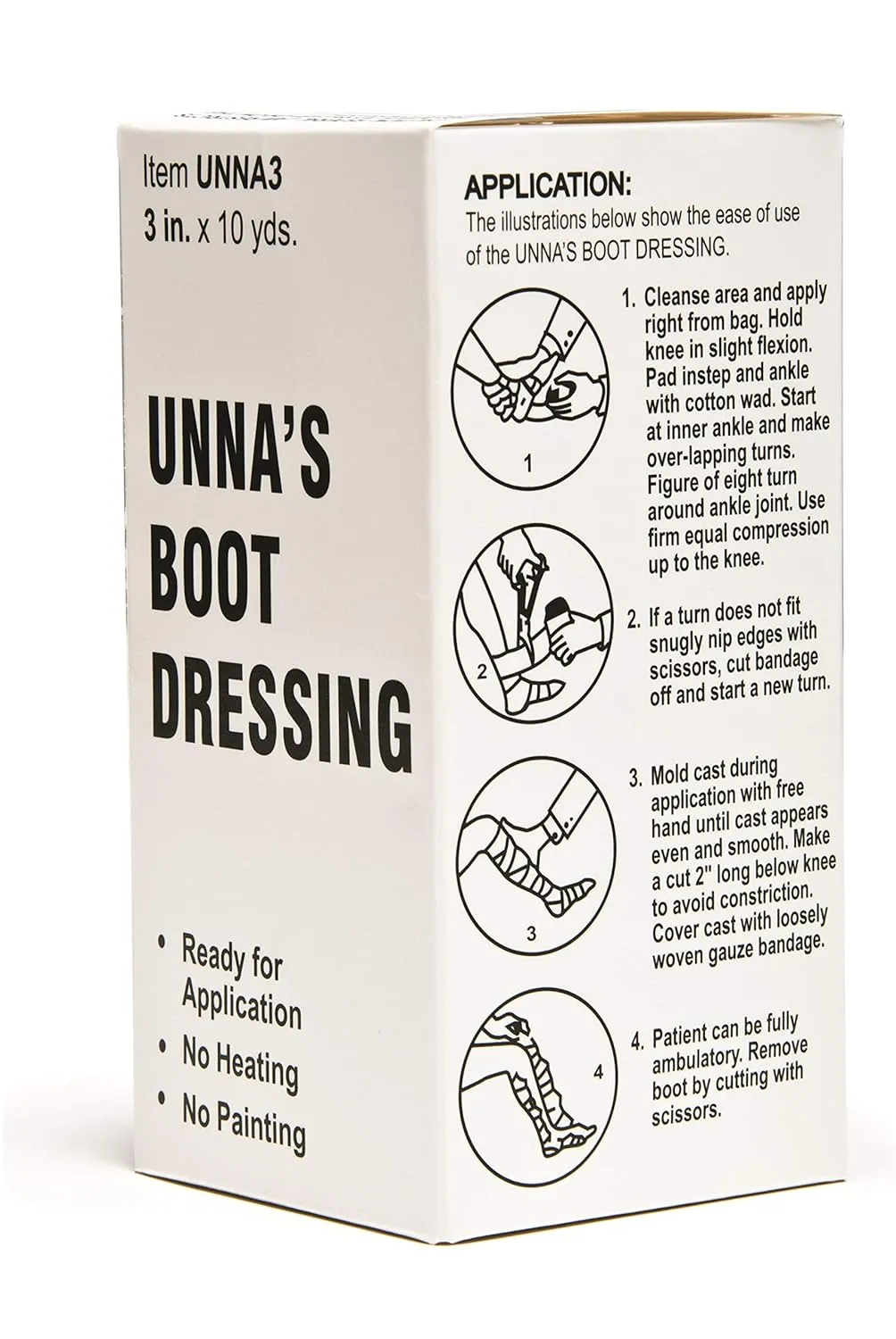 Grafco Unna's Boot Dressing, Without Calamine, 3" x 10 yd (Pack of 12), UNNA3