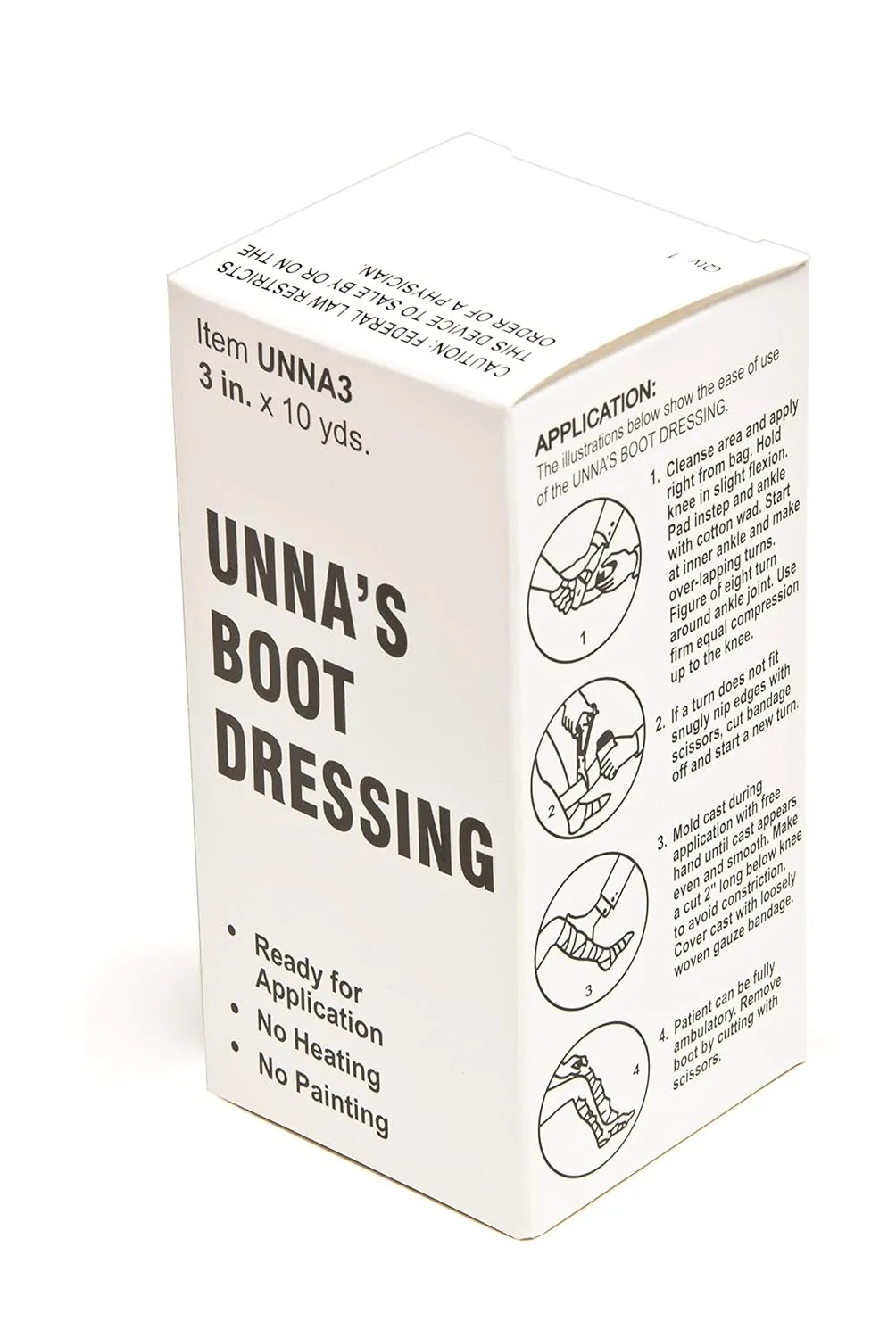 Grafco Unna's Boot Dressing, Without Calamine, 3" x 10 yd (Pack of 12), UNNA3