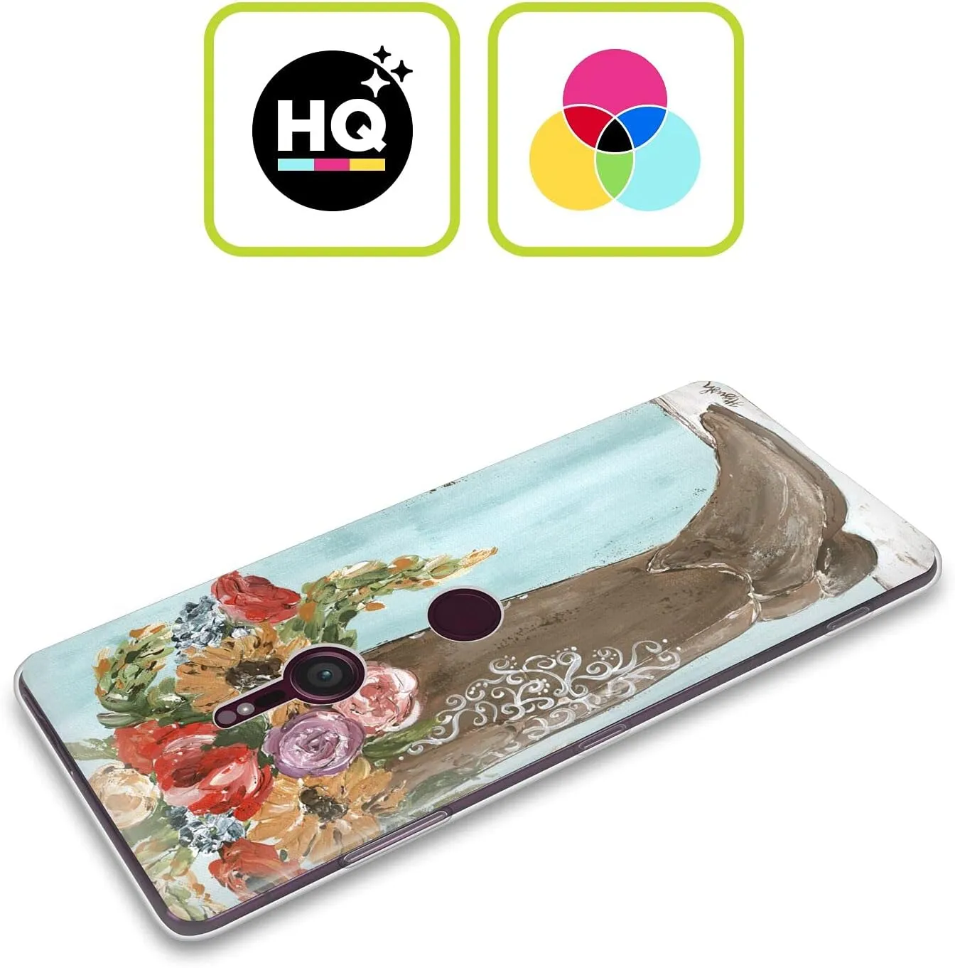 Head Case Designs Officially Licensed Haley Bush Boot Floral Painting Soft Gel Case Compatible with Sony Xperia 1 V 5G