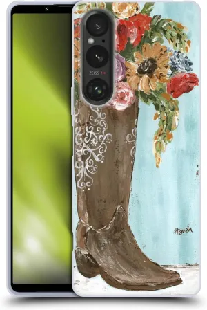 Head Case Designs Officially Licensed Haley Bush Boot Floral Painting Soft Gel Case Compatible with Sony Xperia 1 V 5G