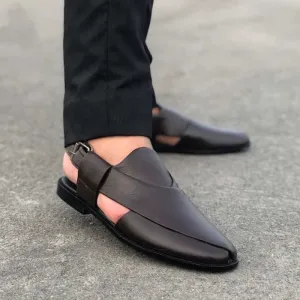 Hedgez Premium Leather Choco Peshawari Sandal-315