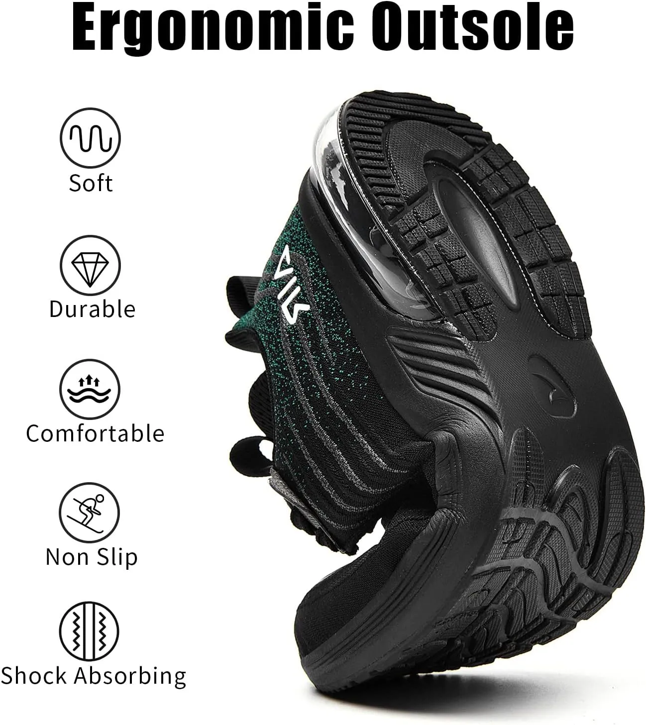 IIV Mens Air Running Shoes Casual Tennis Walking Athletic Gym Fashion Lightweight Slip On Sneakers