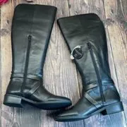 Inc International Black Leather Boots 6.5