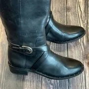 Inc International Black Leather Boots 6.5
