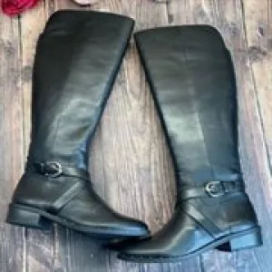 Inc International Black Leather Boots 6.5