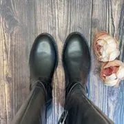 Inc International Black Leather Boots 6.5