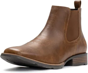 IUV Cowboy Boots For Men Ankle Boots Western Boot Casual Dress Slip On Chelsea Men