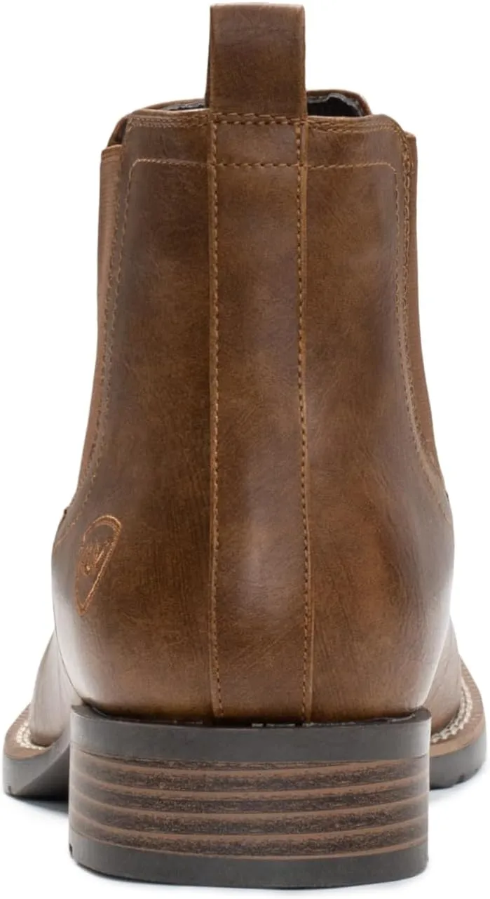 IUV Cowboy Boots For Men Ankle Boots Western Boot Casual Dress Slip On Chelsea Men
