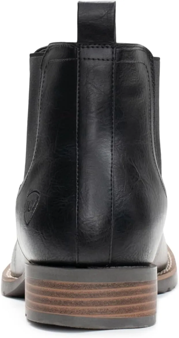 IUV Cowboy Boots For Men Ankle Boots Western Boot Casual Dress Slip On Chelsea Men