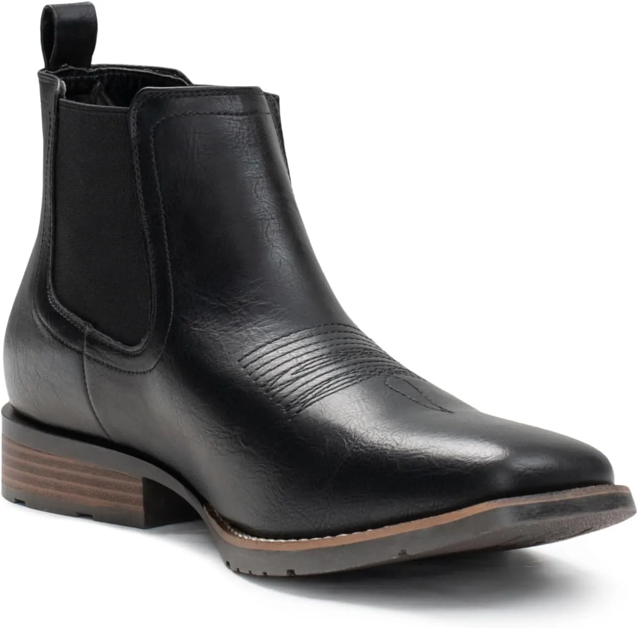 IUV Cowboy Boots For Men Ankle Boots Western Boot Casual Dress Slip On Chelsea Men