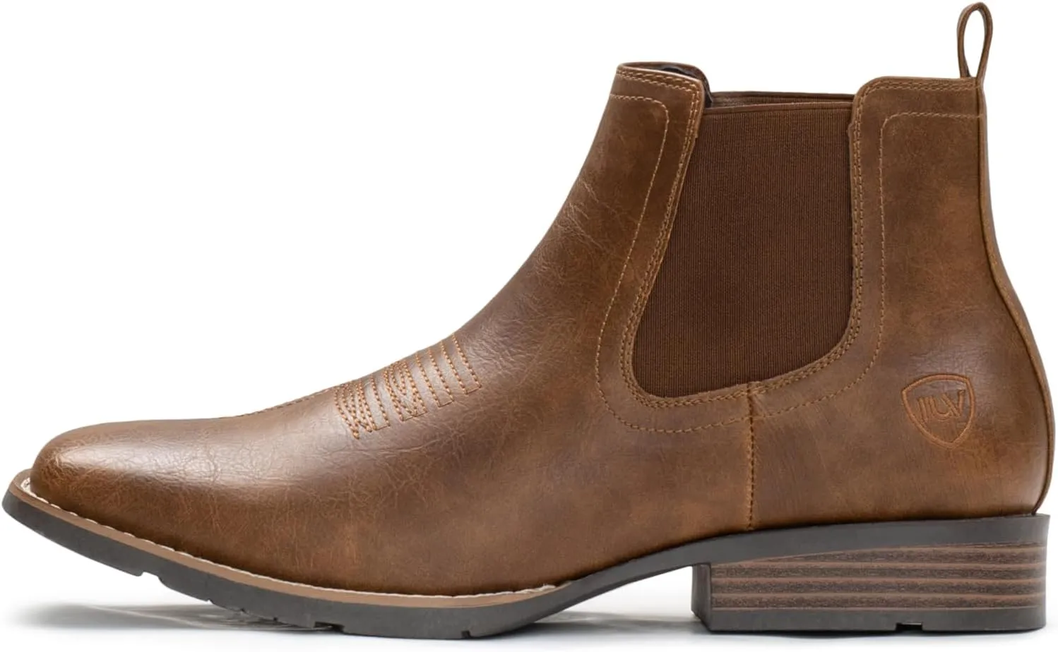 IUV Cowboy Boots For Men Ankle Boots Western Boot Casual Dress Slip On Chelsea Men