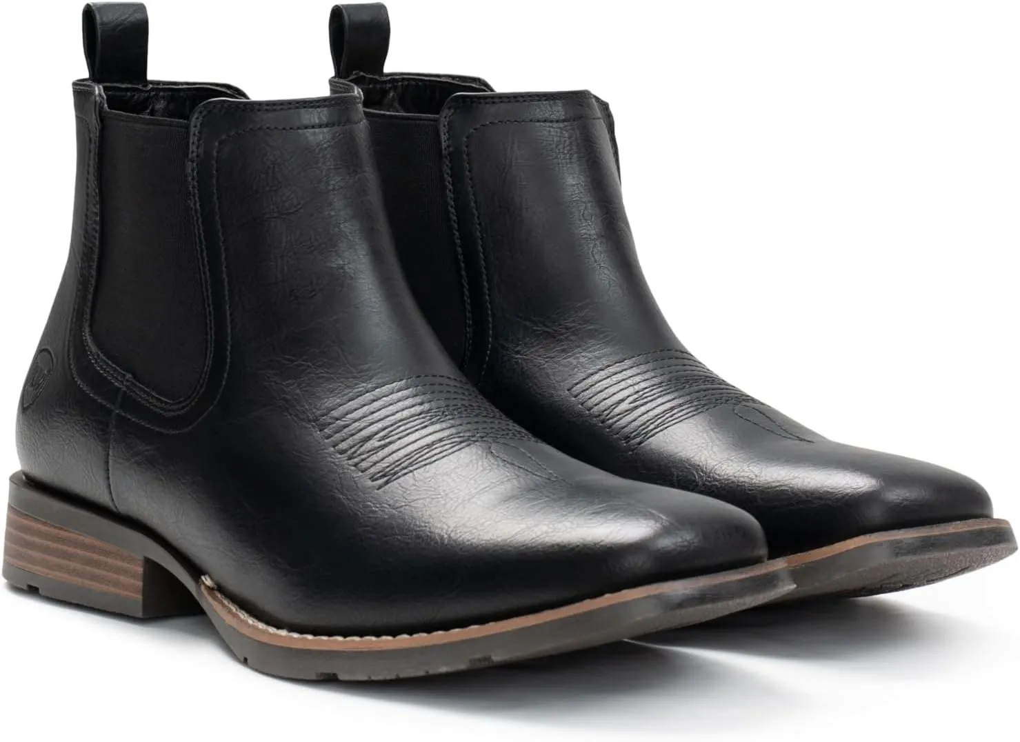 IUV Cowboy Boots For Men Ankle Boots Western Boot Casual Dress Slip On Chelsea Men
