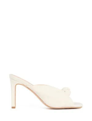 Jade Knot Linen Mule Heel