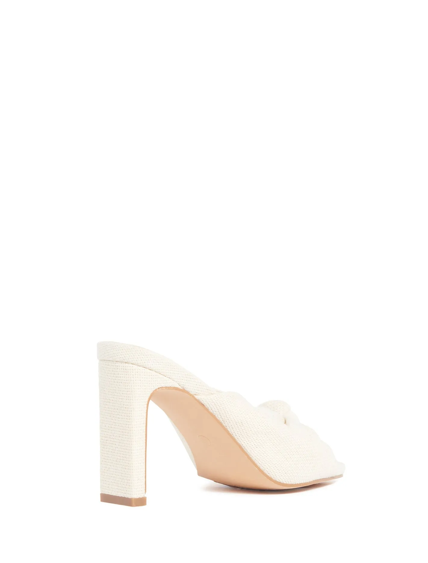 Jade Knot Linen Mule Heel