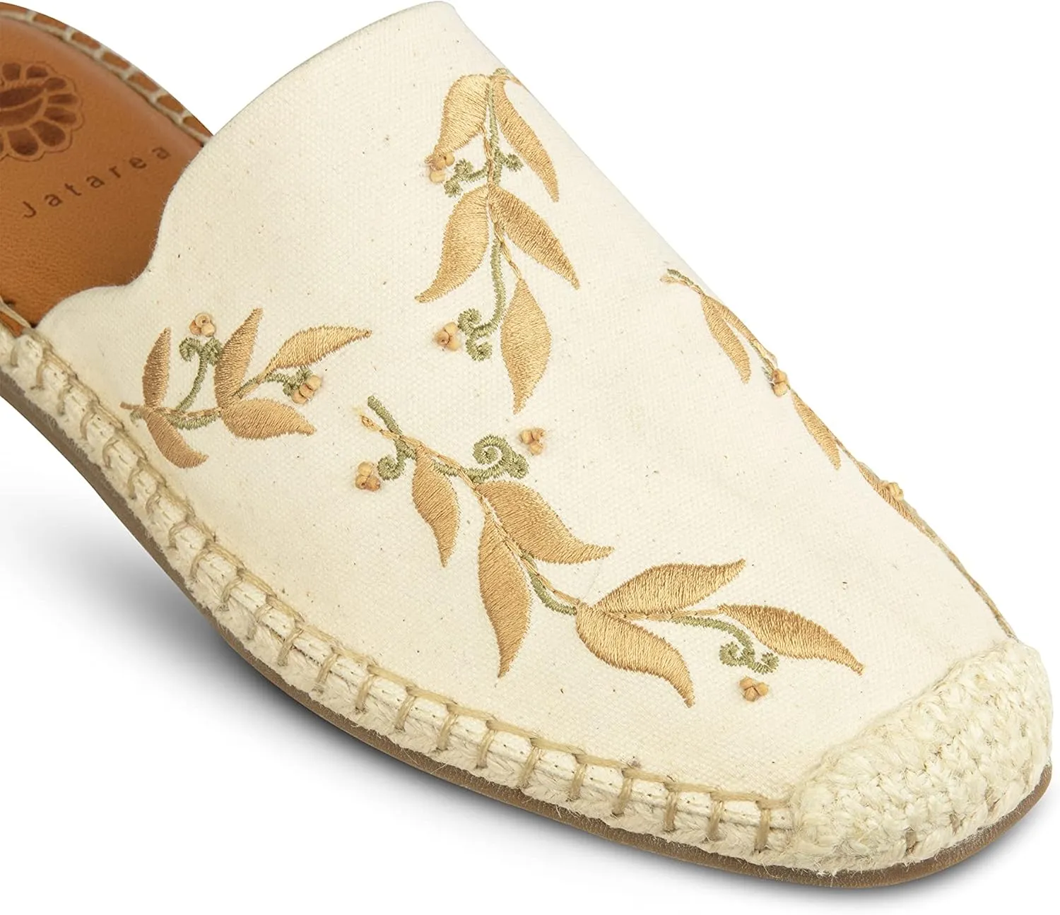 JATAREA Women's Flat Mules | Round Toe Leather Slip-Ons for Any Summer Outing Shoes