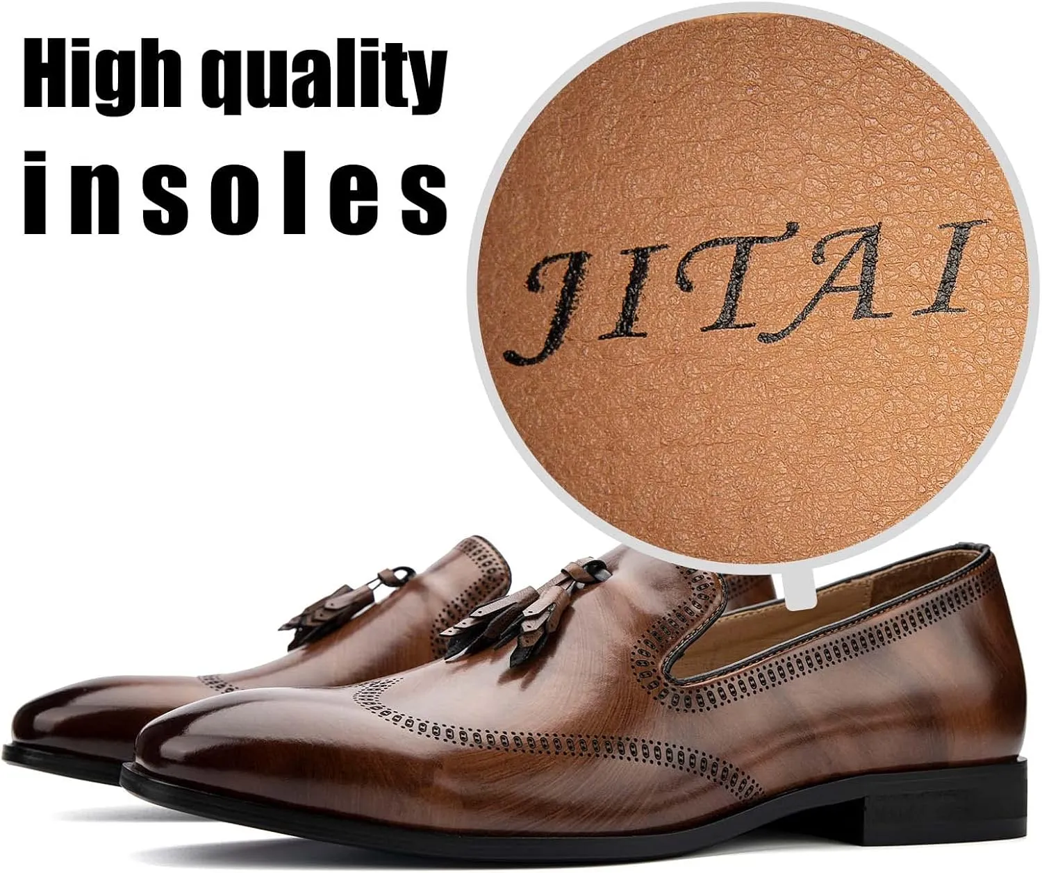 JITAI Mens Loafers Shoes Slip On Driving Shoes Casual Dress Loafer Business Fashion Shoes