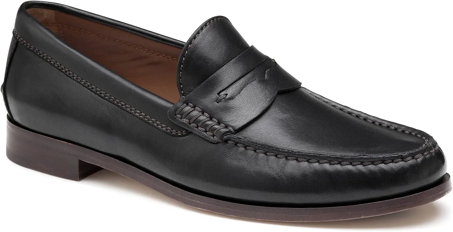 Johnston & Murphy Men’s Baldwin Penny Shoes – Men’s Dress Shoes, Leather Moccasin Shoes, Dress Shoes for Men, Durable Rubber Sole & Cushioned Footbed, Men’s Penny Loafers