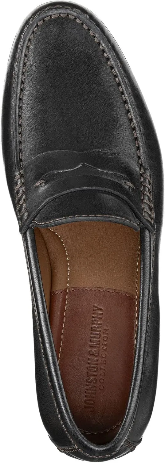 Johnston & Murphy Men’s Baldwin Penny Shoes – Men’s Dress Shoes, Leather Moccasin Shoes, Dress Shoes for Men, Durable Rubber Sole & Cushioned Footbed, Men’s Penny Loafers