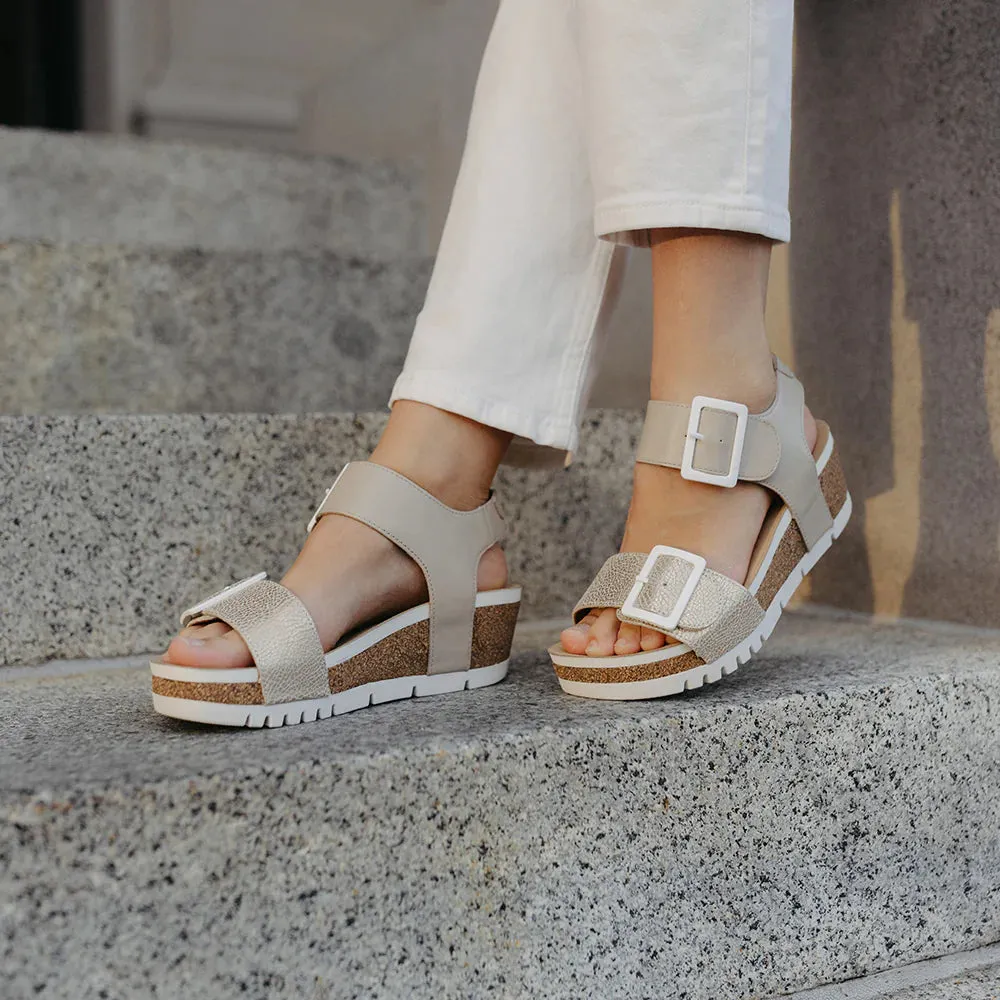 Josef Seibel Quinn 02 Adjustable Wedge Sandal Beige