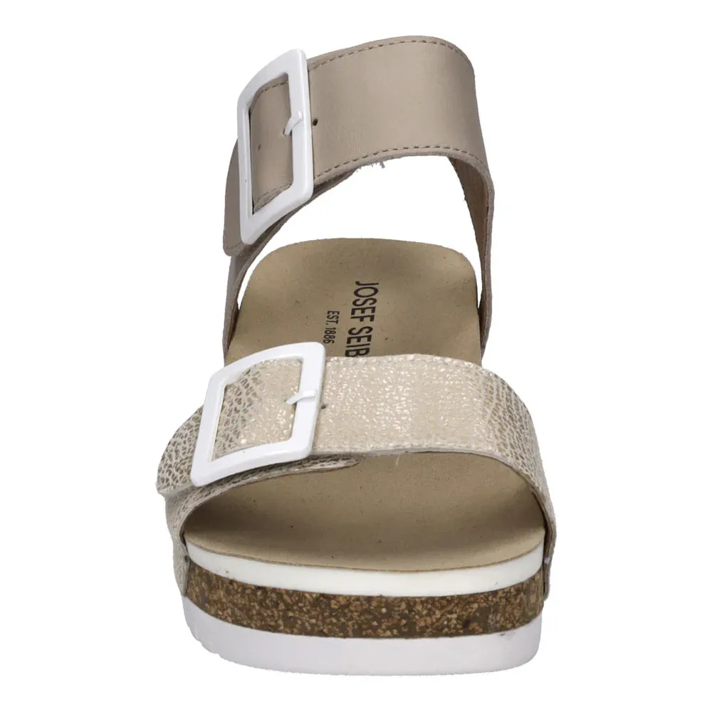 Josef Seibel Quinn 02 Adjustable Wedge Sandal Beige